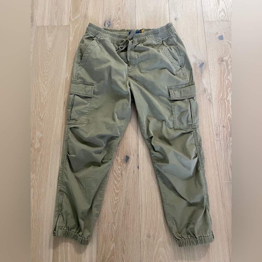 Polo Ralph Lauren Supreme Touch Chino-chno Green Jogger Capri Pant - Size Small